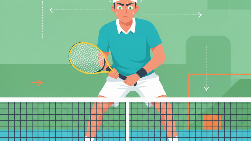 Tay vợt chuyên nghiệp với ánh mắt tập trung cao độ trên sân tennis
