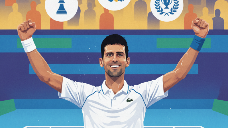 Novak Djokovic ăn mừng chiến thắng sau một trận đấu căng thẳng
