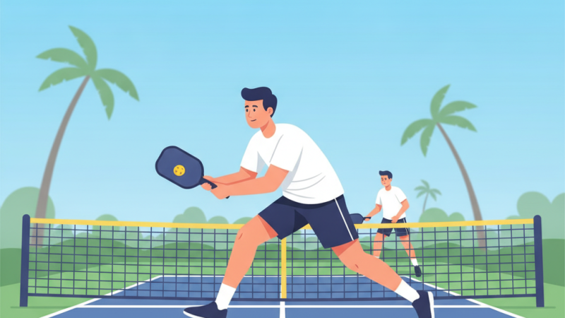 Một người chơi Pickleball thực hiện kỹ thuật di chuyển ngang